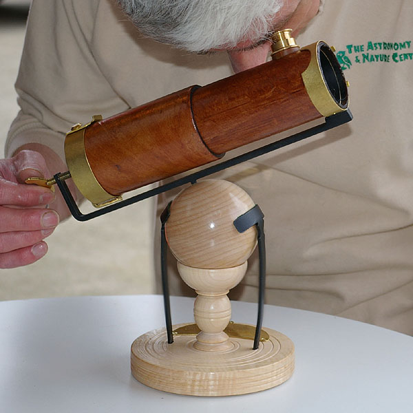 Isaac Newton's first telescope - hand-made replica of the original